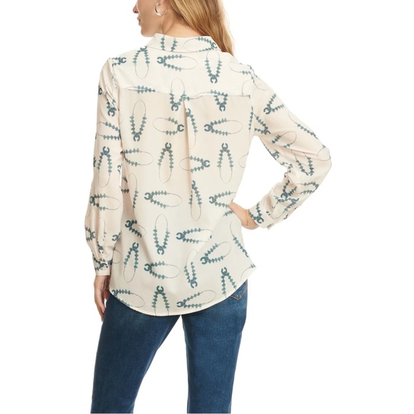 Fashion Express Women's White Blossom Blouse, Western spirit & modern-day style. - Picture 2 of 9